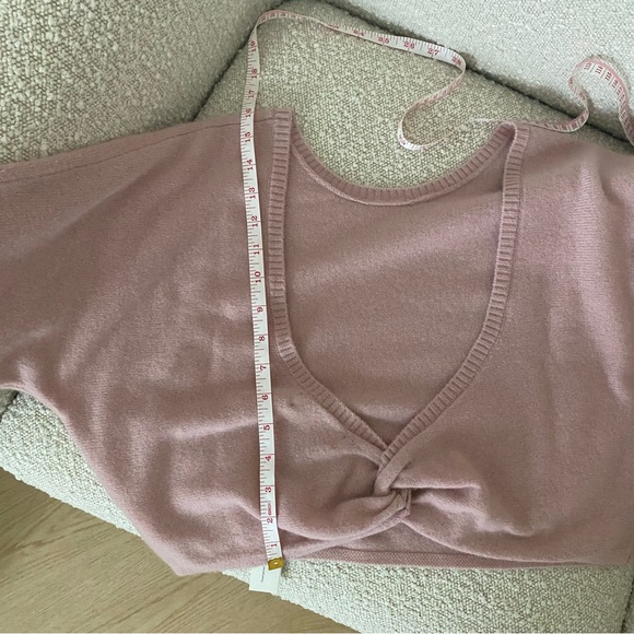 NWT Banana Republic Lightweight Cashmere Twist-Back Sweater 'Dusty Rose Pink' XS - Picture 7 of 9